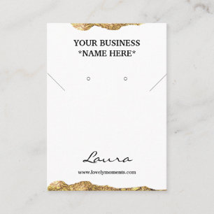 Gold foil Abstract Stud Earring Business Card
