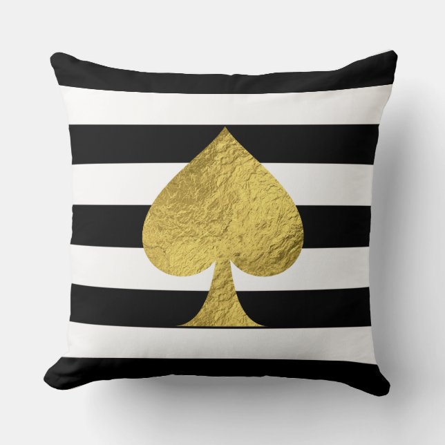 Gold Foil Ace of Spades Cushion (Front)