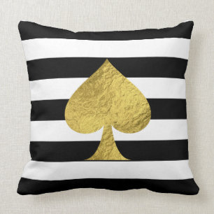 Gold Foil Ace of Spades Cushion