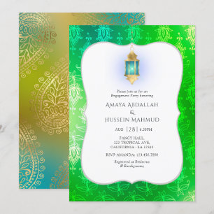 Gold Foil Arabian Bollywood Engagement Party Invitation