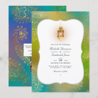 Gold Foil Arabian Bollywood QR Code RSVP Wedding
