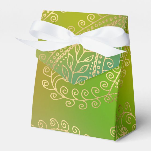 Gold Foil Arabian Nights Themed Party Favour Box (Front Side)