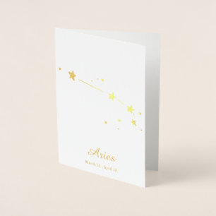 Gold Foil ARIES Zodiac Sign Constellation Card