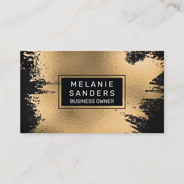 Gold Foil Artistic Background Business Card (Front)