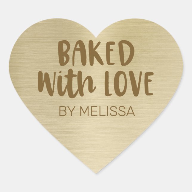 Gold Foil Baked With Love Sticker (Front)