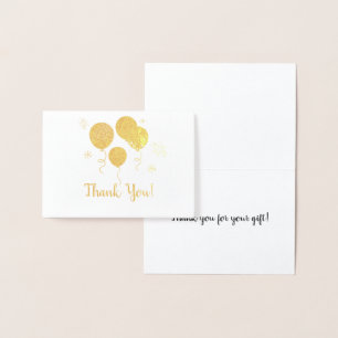 Gold Foil Balloons 50th Anniversary Thank You Note Foil Card