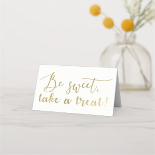 Gold Foil Be Sweet Take a Treat Script Table Place Card