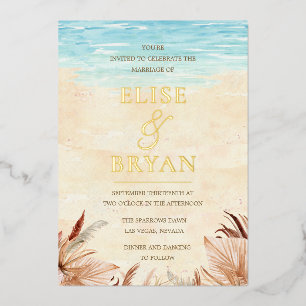Gold Foil Beachy Boho Bohemian Beach Wedding