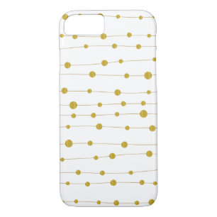 Gold foil beads pattern trendy and elegant white iPhone 8/7 case