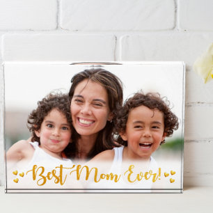 Gold Foil Best Mum Ever Light Border Photo Block