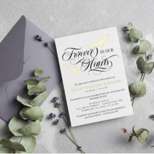 Gold Foil Birds Forever In Our Hearts Funeral