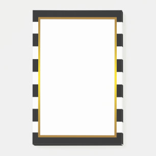 Gold Foil Black Stripe clean Post-it Notes