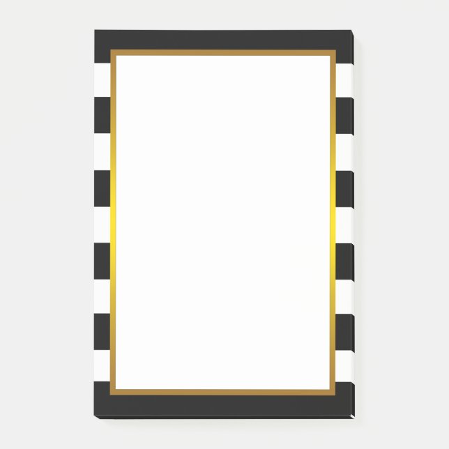 Gold Foil Black Stripe clean Post-it Notes (Front)