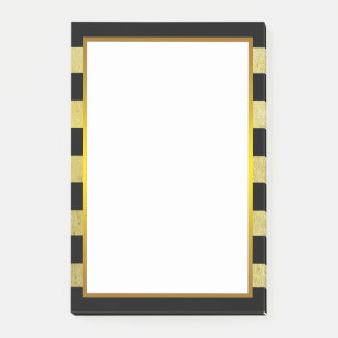 Gold Foil Black Stripe clean Post-it Notes