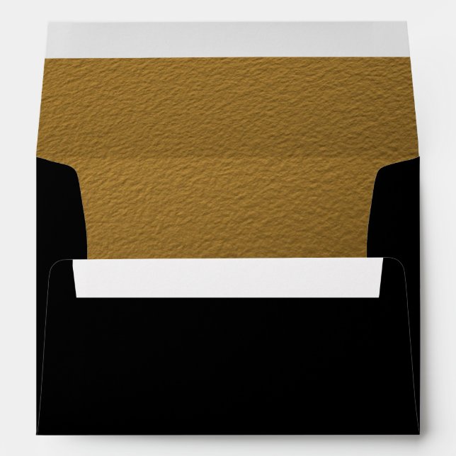 Gold Foil & Black Surprise Party Envelope (Back (Bottom))