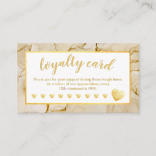Gold Foil Blush Brown Salon Loyalty Card