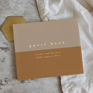 Gold Foil Blush Colour Block Wedding Guest Book