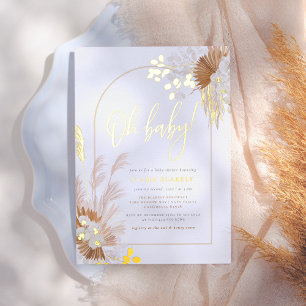 Gold Foil Boho Pampas Arch Girl Baby Shower