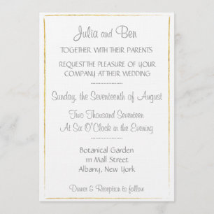 Gold Foil Border Wedding Invitation