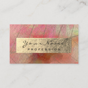 Gold Foil Botanical Abstract Influencer Blogger Business Card