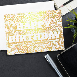 Gold Foil Botanical Happy Birthday Card