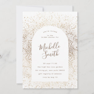 Gold Foil Botanical Whimsical Arch Frame Bridal Invitation