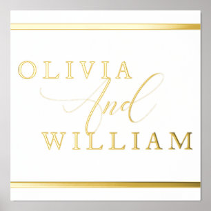 Gold Foil Bride & Groom Names Wedding Welcome Foil Prints