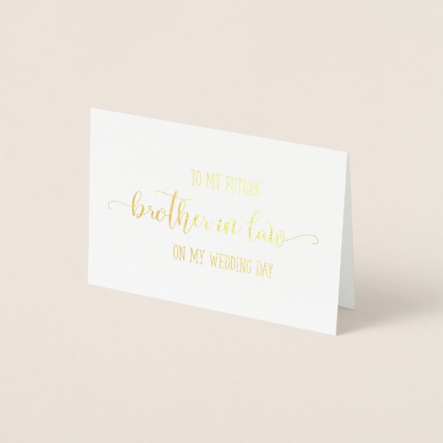 Gold Foil Brother in Law Wedding Day Thank You Foil Card (Front)