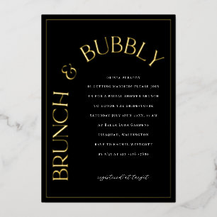 Gold Foil Brunch & Bubbly Bridal Shower Invitation