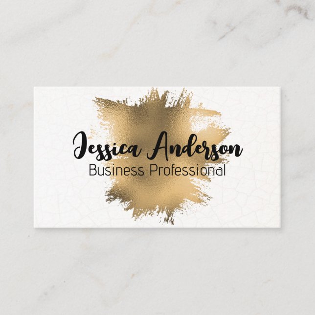 Gold Foil Brushed Background Business Card (Front)