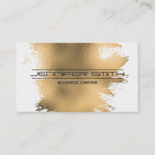 Gold Foil Brushed   Tile Pattern Business Card