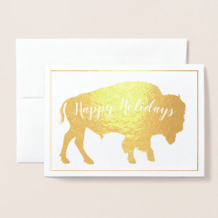 Gold Foil Buffalo Holiday Thoreau Quote Foil Card