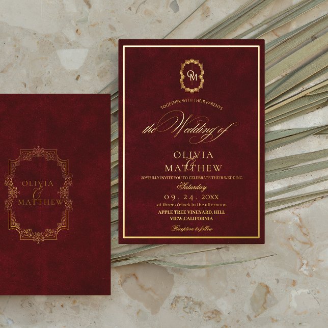 Gold Foil Burgundy Minimalist & Elegant Wedding (Creator Uploaded)