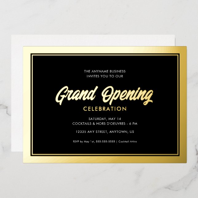 Gold Foil Calligraphy Grand Opening Foil (Front/Back)
