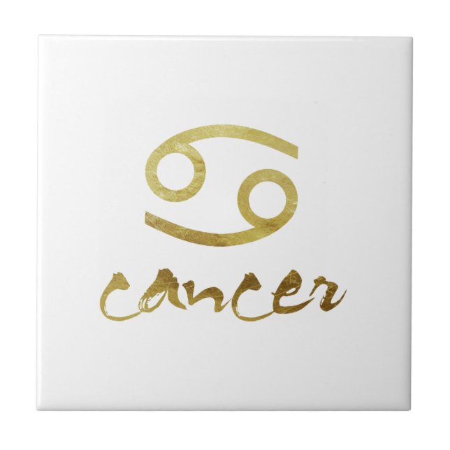Gold Foil Cancer Symbol Tile (Front)