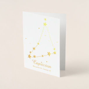 Gold Foil CAPRICORN Zodiac Sign Constellation Foil Card