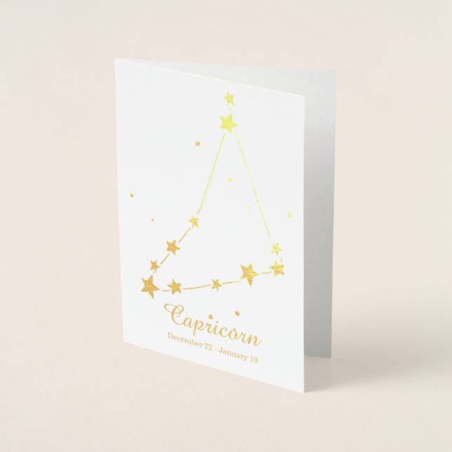 Gold Foil CAPRICORN Zodiac Sign Constellation Foil Card (Front)