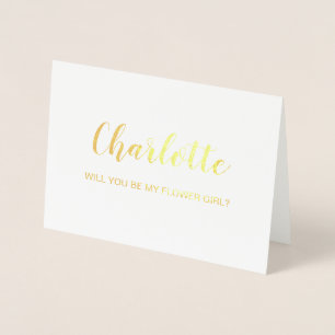 Gold Foil Card   will you be my flower girl