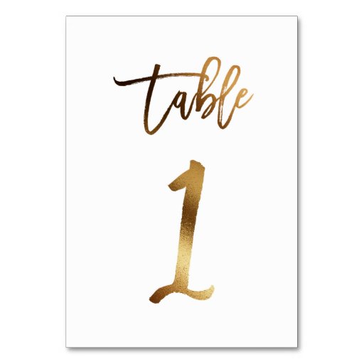 Image of Gold foil chic wedding table number | Table 1