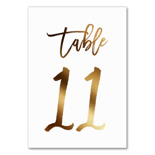 Image of Gold foil chic wedding table number | Table 11