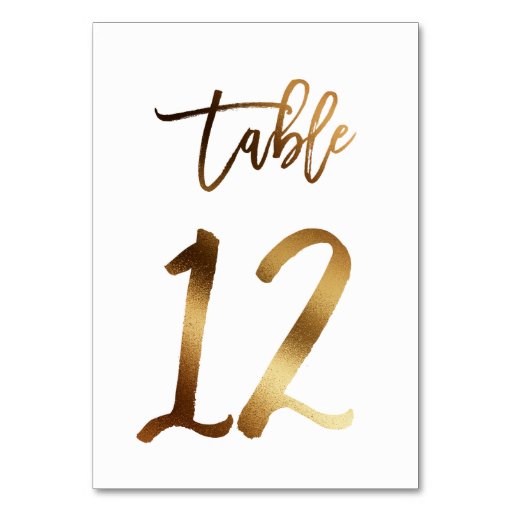 Image of Gold foil chic wedding table number | Table 12
