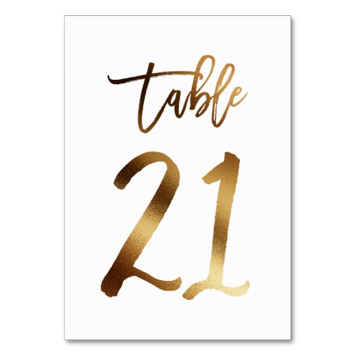 Image of Gold foil chic wedding table number | Table 21