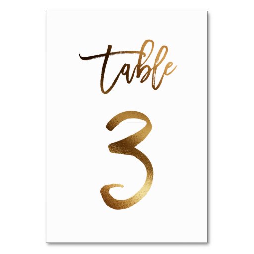 Image of Gold foil chic wedding table number | Table 3