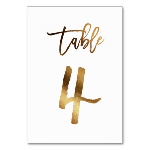 Image of Gold foil chic wedding table number | Table 4