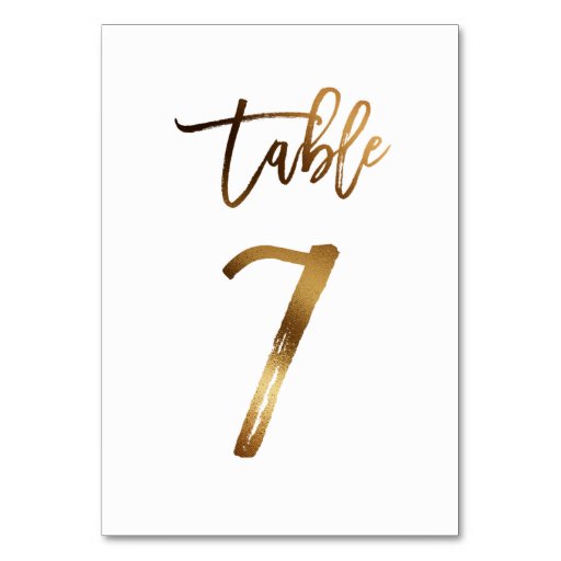 Image of Gold foil chic wedding table number | Table 7