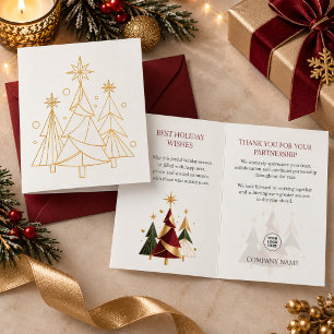 Gold Foil Christmas Card for Business Partners