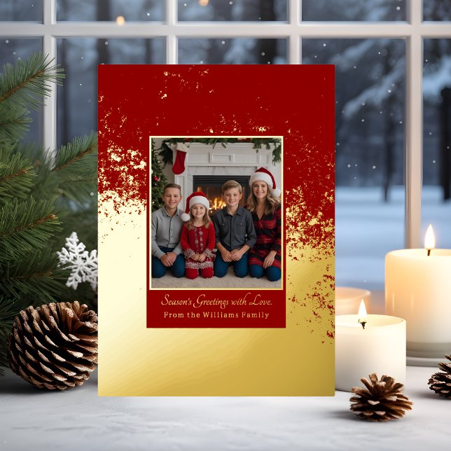 Gold Foil Christmas Card Template Custom Holiday (Creator Uploaded)