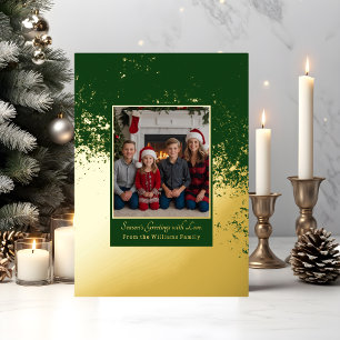 Gold Foil Christmas Card Template Custom Holiday