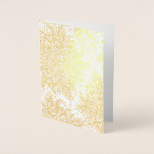 Gold Foil Christmas Holiday Snow Greeting Card