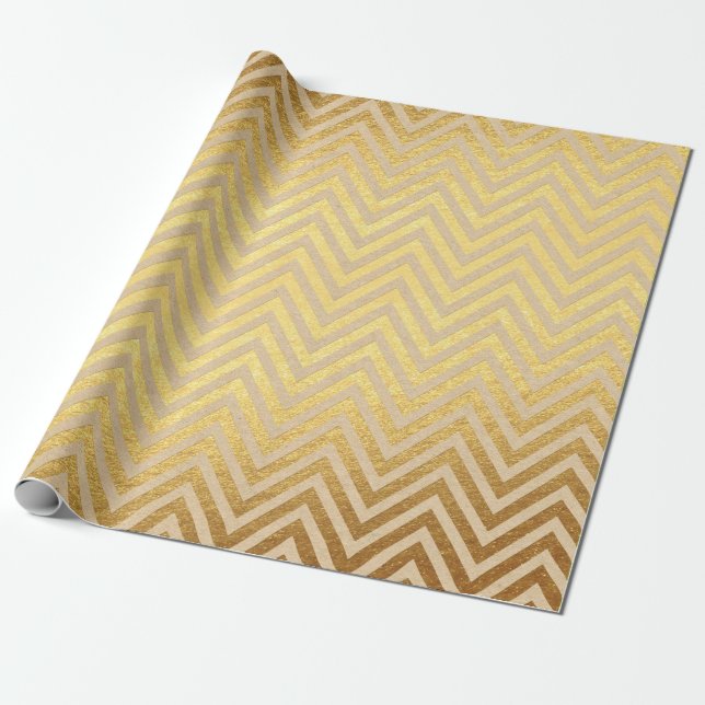Gold foil Christmas Wrapping Paper (Unrolled)